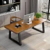 Solid wood administrative computer desk, 63 inch rural style large office desk, modern minimalist workstation business furniture