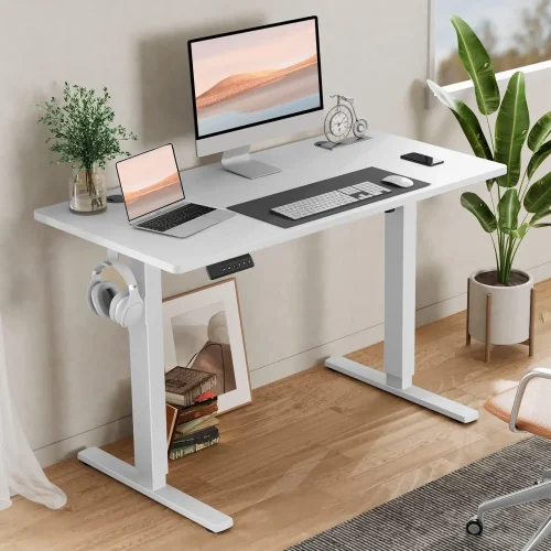 Adjustable Height Standing Desk - 40 x 24 inch Sit to Stand Up Desk with Splice Board, Rising Home Office Computer Table with