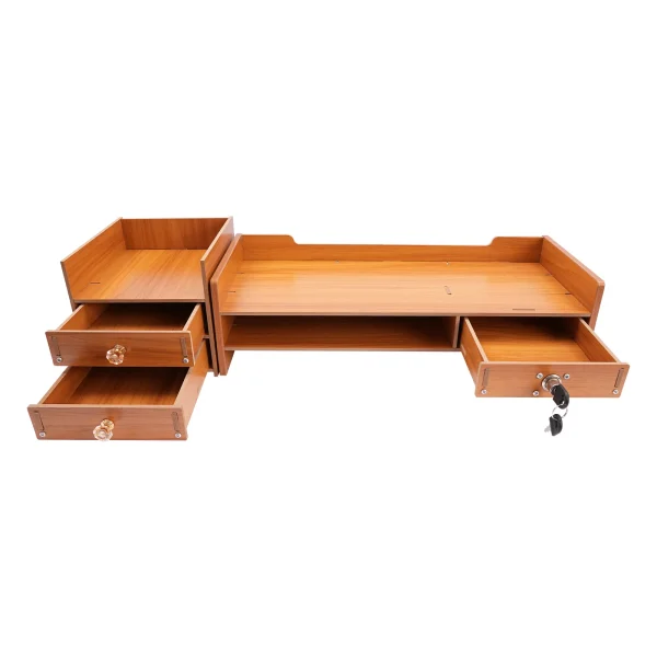 3 Drawers Computer Monitor Stand Office Organizer Computer Rack Living Room Cabinet Chest of Drawers