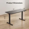 Electric Standing Desk Adjustable Height, 55 x 24 Inch Sit and Stand Desk, Home Office Desk, Ergonomic Workstation