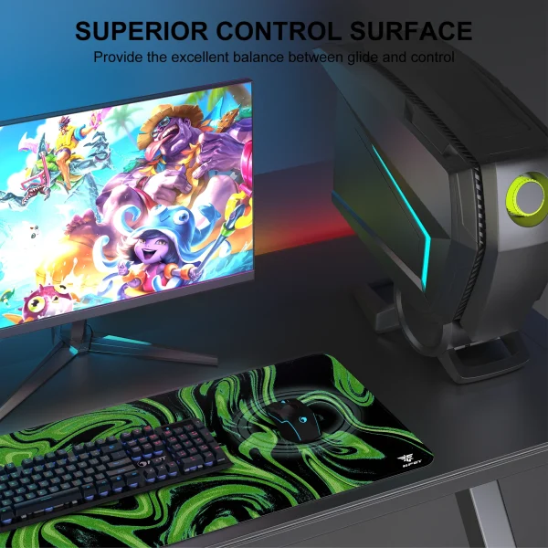 NPET N110 Extended Big Mouse Pad Large, With 3mm Non-Slip Base And Stitched Edge, 35x17 Inch For Home Office