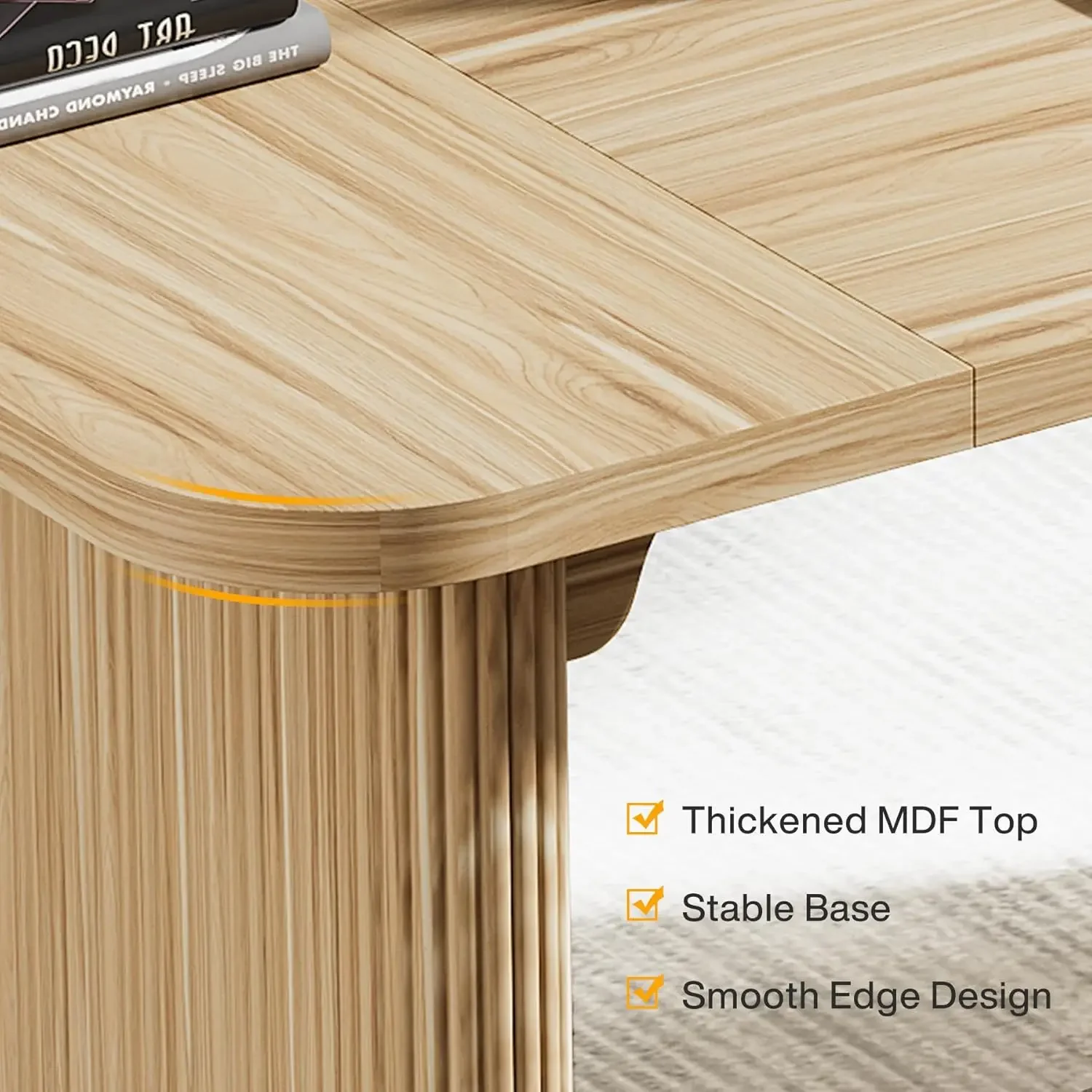 62-Inch Executive Desk, Large Computer Office Desk, Modern Office Desks & Workstations with Double Pedestal, Writing Table Work - Image 6