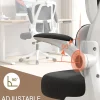 Home Office Chair Work Swivel Chairs with Wheels, Breathable Mesh Back Gaming Chair Adjustable Headrest