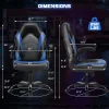 Dumos Ergonomic Computer Gaming Chair - Home Office Desk With Pu Leather Lumbar Support, Height Adjustable Big And Tall Video