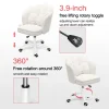 Cute Petal Desk Chair Velvet Home Office Butterfly Chairs with Bow Cushion Makeup Vanity Chair for Bedroom Computer Task Chairs