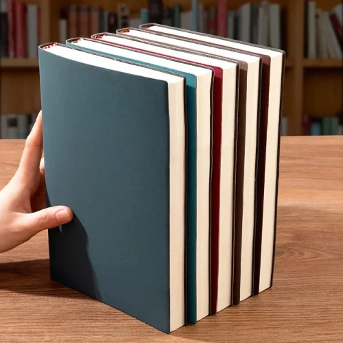 A5 Unlabeled Simple Soft Leather Notebook 120 Pages Office Stationery Waterproof Cover Comfortable Touch