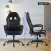 Office Chair Pc Gaming Chair Cheap Desk Chair Ergonomic Pu Leather Executive Computer Chair Lumbar Support For Women, Men (Bla)