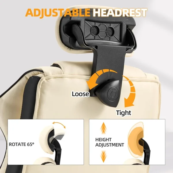 6-Point Massage Office Chair, with Footrest Heated Executive with Reclining Backrest, Ergonomic Gaming Chair with Padded Armrest