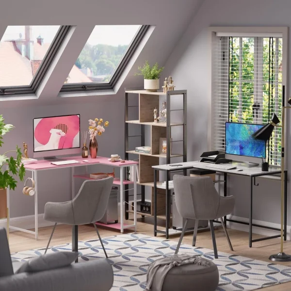 43 Inch L Shaped Computer Desk Small Corner Desk for Small Space Home Office, Computers Desks