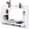 Floating Wall Mount Computer Desk Soet And 70.9 In (1.8 M) Power Cord For Home Office, Space Saving With Storage Shelves And