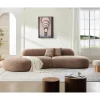 135.4" Curved Sectional Sofa,Oversized Modular Chaise Longue,6-Seat Boucle Fabric Couch with Pillows for Living Room,Apartment