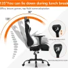 Paylesshere Office Chair Desk Chair Ergonomic Gaming Chair With Executive Pu Leather Computer Lumbar Support And Footrest