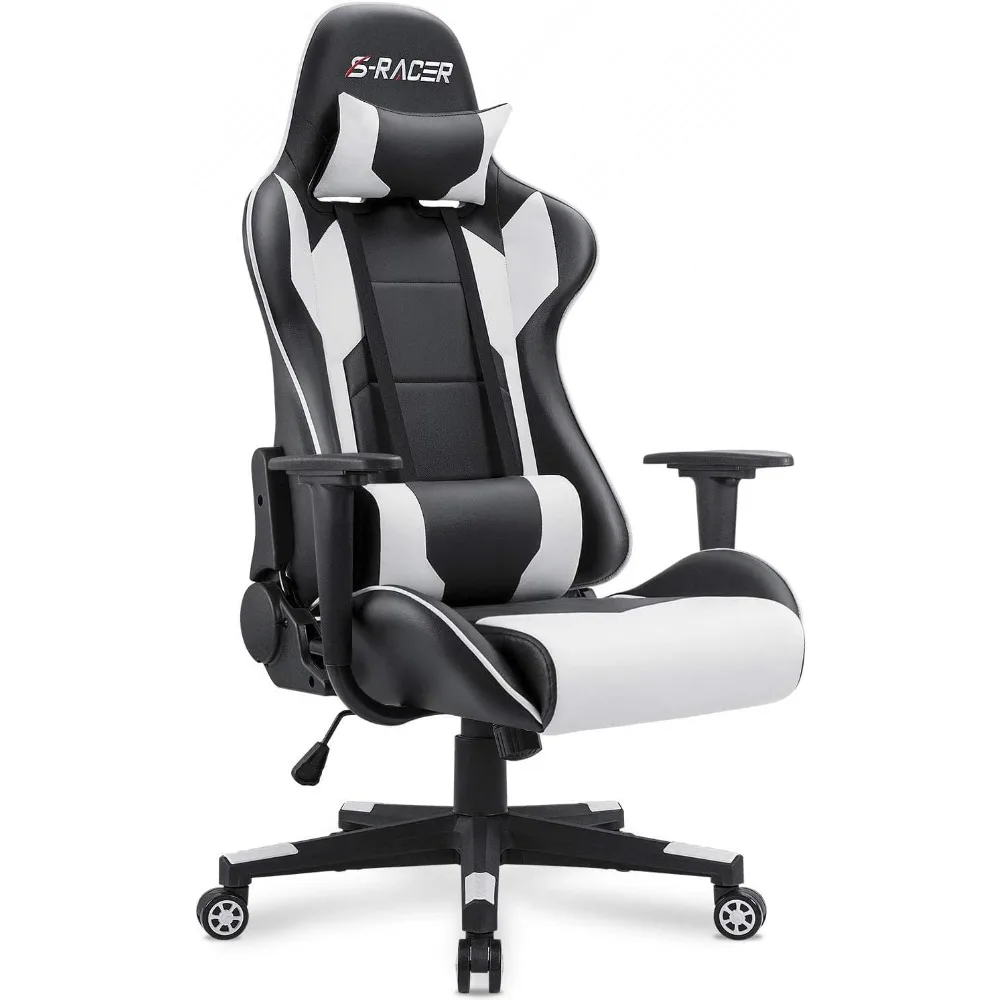 Gaming Chair, Office Chair High Back Computer Chair Leather Desk Chairs Racing Executive Ergonomic Adjustable Swivel Task Chairs