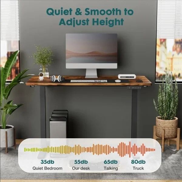 Electric Standing Desk, 63 x 24 Inch, Modern Style, Adjustable Height, 154 lbs Capacity, with Memory Presets, for Home Office