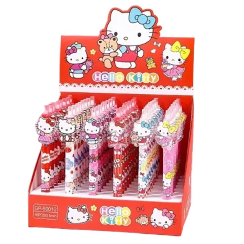 Sanrio Cartoon Gel Pen 24/48pcs Hello Kitty Happy New Year Creative 0.5 Black School Stationery Office Signature Pens Wholesale