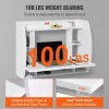 Floating Wall Mount Computer Desk Soet And 70.9 In (1.8 M) Power Cord For Home Office, Space Saving With Storage Shelves And