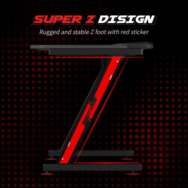 Gaming Desk Computer Desk with Carbon Fiber Surface, Gaming Table Z Shaped PC Home Office with Cup Holder&Headphone Hook(63 in)
