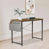 Computer Office Desk, Home Writing Study Worktable for Bedroom, Brown Small Desk, Modern Simple Style PC Table