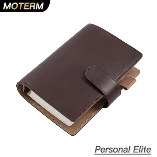 Moterm New Arrival Elite Series Personal Size Rings Planner without Big Back Pocket Vegetable Tanned Notebook with 25mm rings
