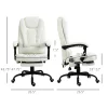 7-Point Vibrating Massage Office Chair High Back Massaging Office Desk Chair with Lumbar Support, Footrest, White