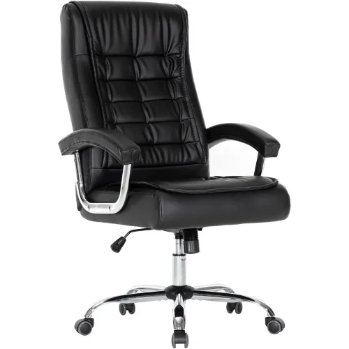 Executive Office Chair Adjustable Leather Chair, High Back Swivel Office Desk Chair with Padded, Armrest 350lbs Load-Bearing