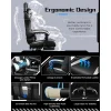 Office Chair, Chair w/ Massage Lumbar Support & Footrest Height Adjustable Ergonomic w/ Swivel Seat & Headrest, Office Chair