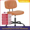 JHK Armless Office Desk Chair Back Lumbar Support Height Adjustable PU Leather Computer Chair with 360° Swivel Rolling Wheels