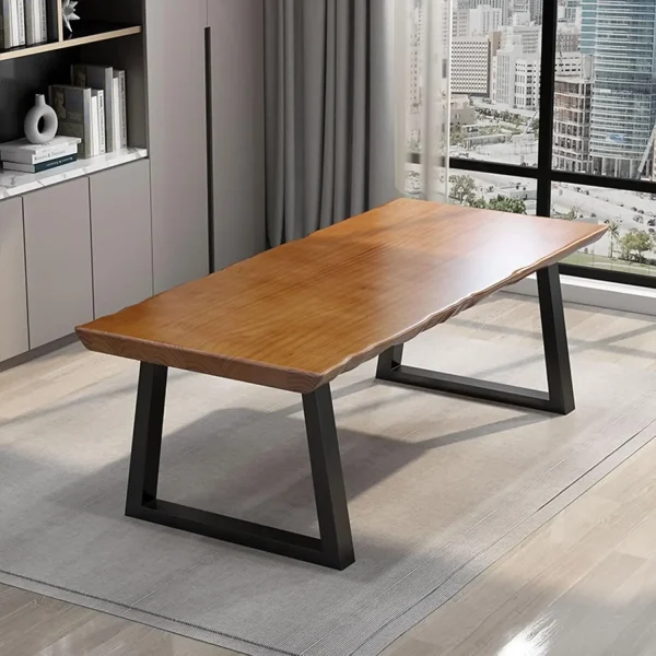 Solid wood administrative computer desk, 63 inch rural style large office desk, modern minimalist workstation business furniture