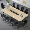 Furmax 8Ft Conference Table, 94.48” Meeting Seminar Table With Cable Grommets, Boardroom Table Workstation For Office