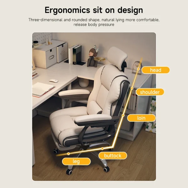 Executive Office Chair Reclining with Footrest Ergonomic Computer Desk with Lumbar Support Big and Tall Home High Back Gaming