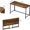 Folding Desk, 47.2"" Foldable Computer Desk For Bedroom, Space Saving Computer Table Writing Workstation For Home Office, Easy