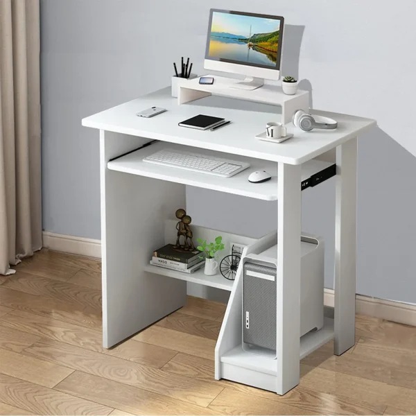 Home Office Computer Desk with Monitor Stand Keyboard Tray, Study Desk PC Laptop Table , Modern Workstation for Small Spaces