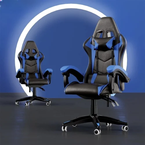 Gaming Chair PU Leather Office Chair, Reclining Racing Game Chair Back and Seat Height Adjustable Swivel Recliner