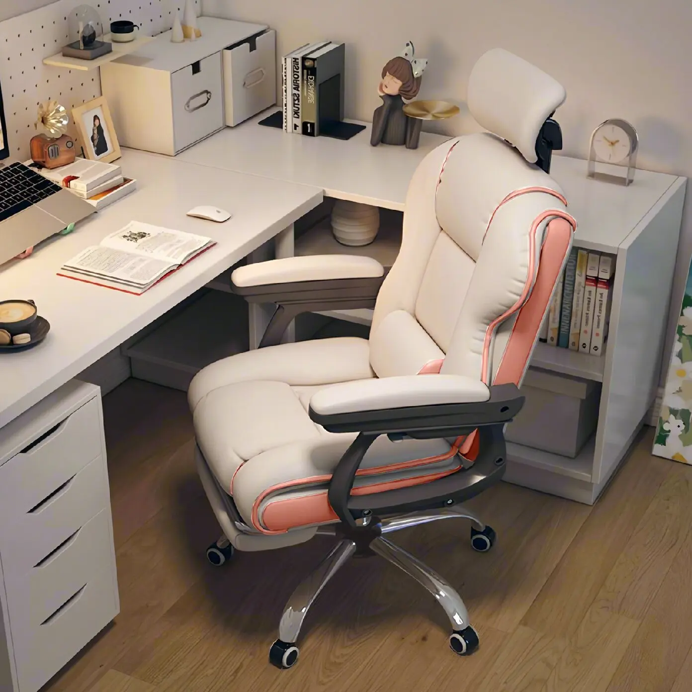 Executive Office Chair Reclining with Footrest Ergonomic Computer Desk with Lumbar Support Big and Tall Home High Back Gaming