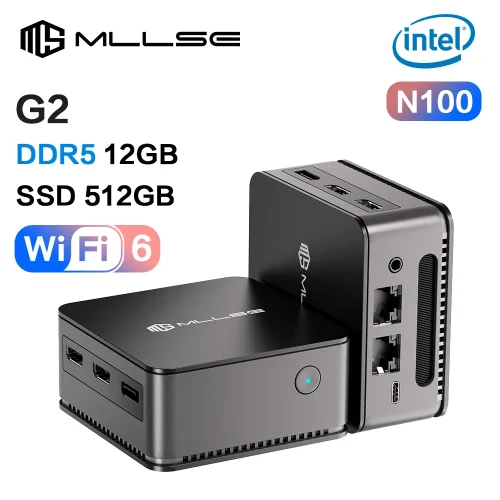 MLLSE G2 Mini PC Windows 11 Pro Alder Lake N100 Intel 12th DDR5 12GB RAM 512GB SSD WiFi 6 BT5.2 Desktop Computer Mini Pc Work