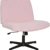 Fdw Criss Cross Chair Armless Cross Legged Office Desk Chair Adjustable Swivel Ergonomic Gaming Chair No Wheels Backrest With