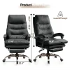 Comfortable Office Chair High Back Executive Desk Chair Leather Computer Gaming Chair Swivel Office Chairs with Footrest