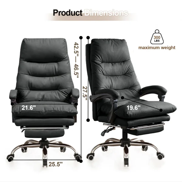 Comfortable Office Chair High Back Executive Desk Chair Leather Computer Gaming Chair Swivel Office Chairs with Footrest
