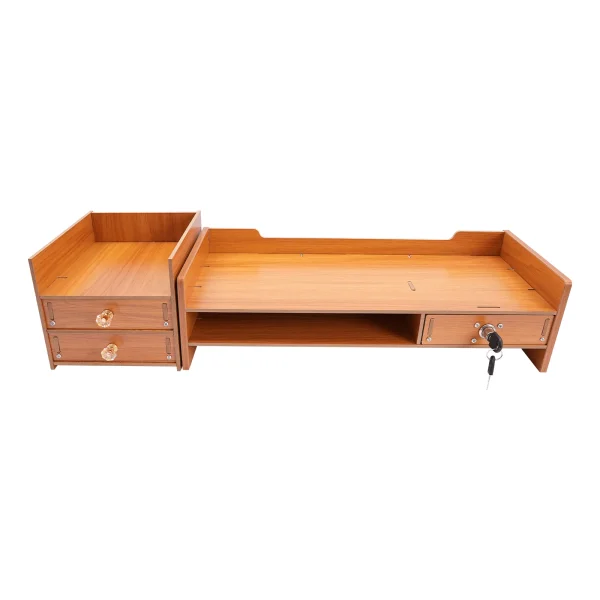 3 Drawers Computer Monitor Stand Office Organizer Computer Rack Living Room Cabinet Chest of Drawers