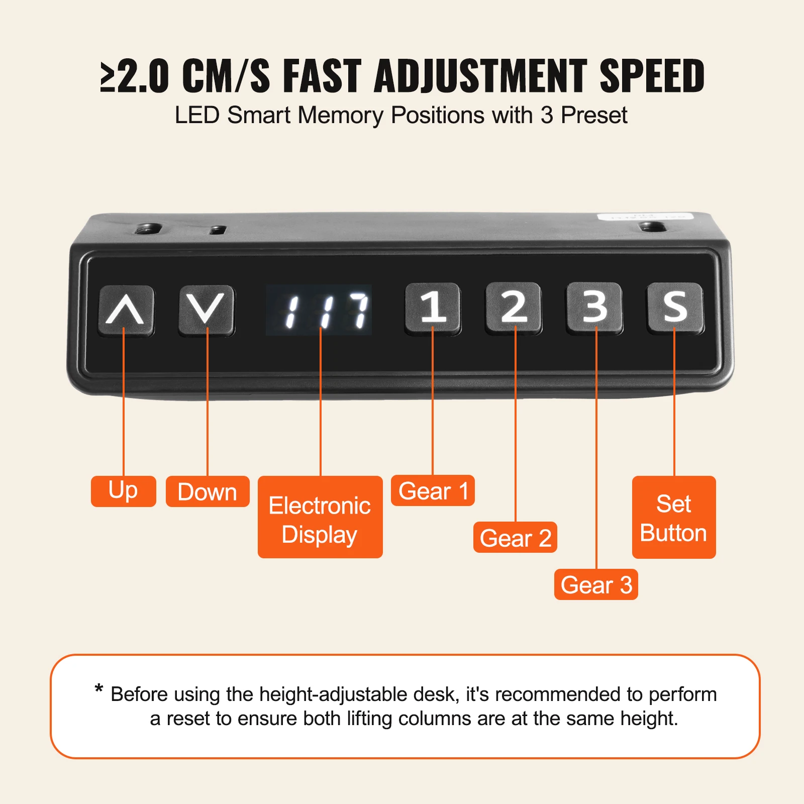 VEVOR Standing Desk Frame Electric Stand Up Computer Desk Legs Ergonomic DIY Workstation Base for Home and Office Black white - Image 5