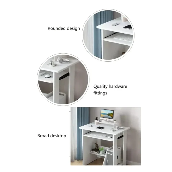 Home Office Computer Desk with Monitor Stand Keyboard Tray, Study Desk PC Laptop Table , Modern Workstation for Small Spaces