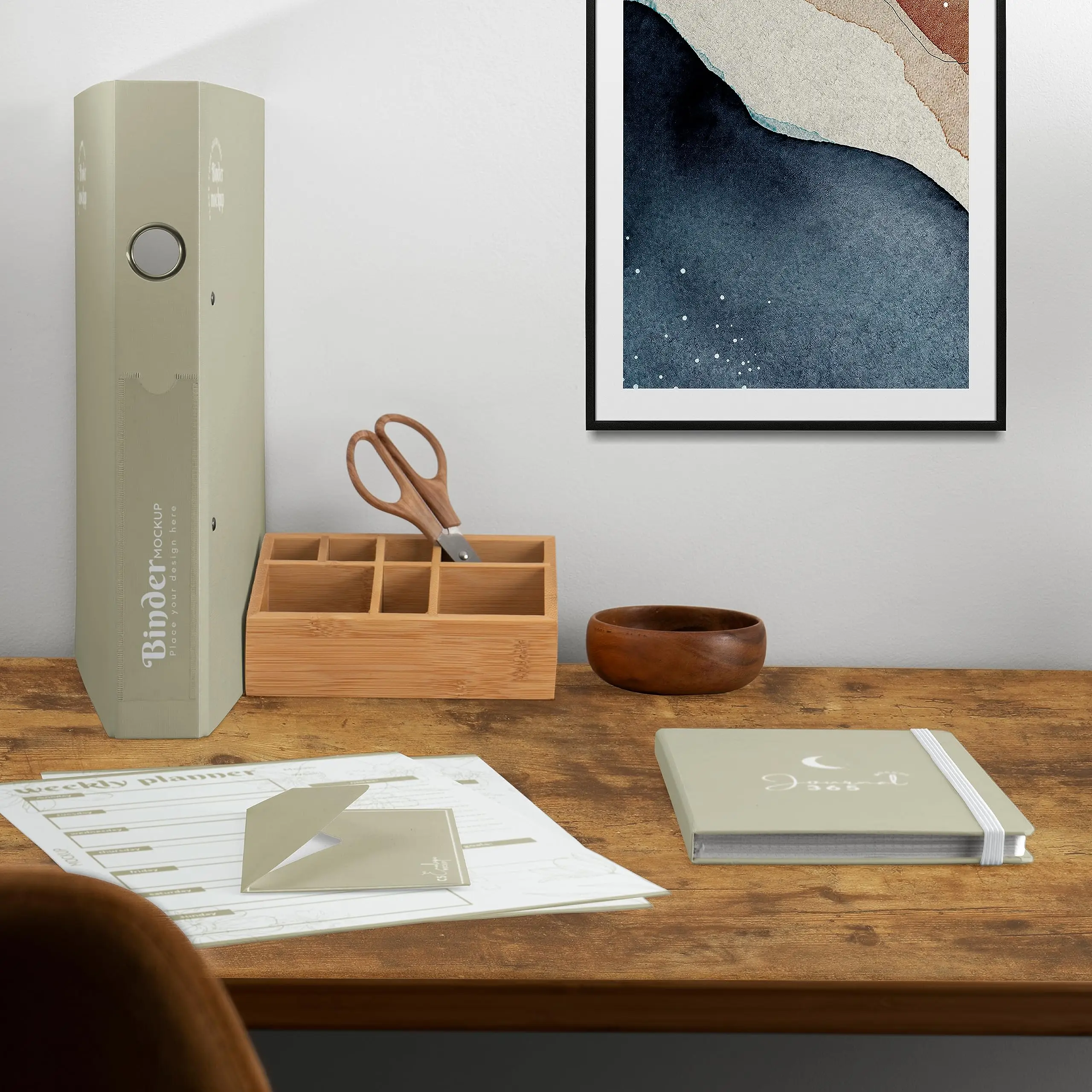 Computer Office Desk, Home Writing Study Worktable for Bedroom, Brown Small Desk, Modern Simple Style PC Table - Image 6