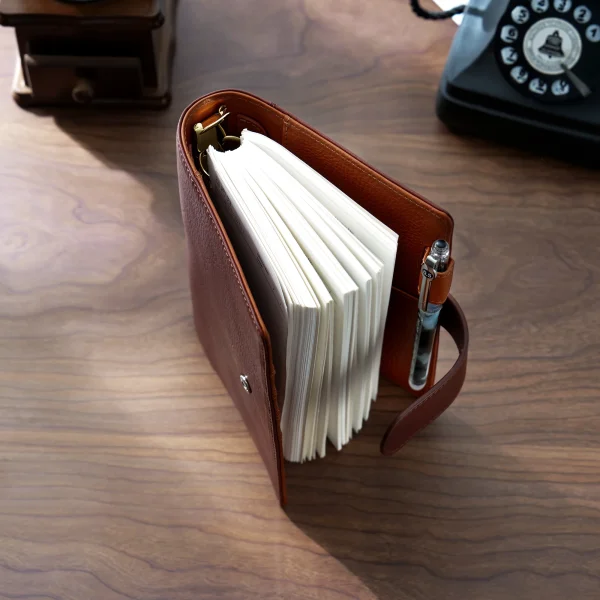 Moterm New Arrival Elite Series Personal Size Rings Planner without Big Back Pocket Vegetable Tanned Notebook with 25mm rings