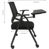 Foldable Desk Chair Stacking Tablet Arm Chair with Caster Wheels for Office School Classroom Training