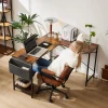 L Shaped Desk - Computer Corner Gaming Pc Table With Cpu Stand Side Bag For Home Office Dorm Sturdy Writing Workstation