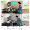 47 H Computer Desk With 4 Drawers, Gaming Desk With Led Lights & Power Outlets, Home Office Desk With Large Storage Space For