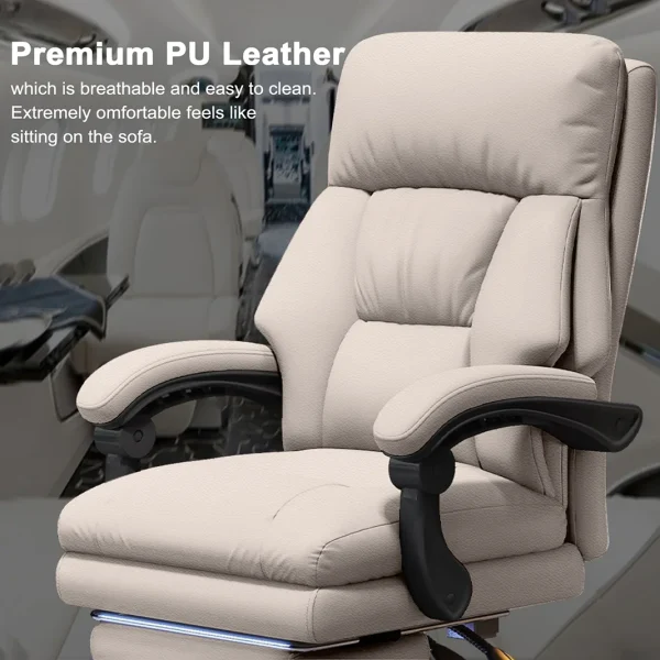 High Back Office Chair Executive Desk Chair with Foot Rest Comfortable Computer Gaming Chairs Swivel Work Chair