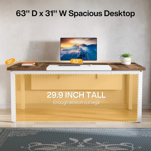 Tribesigns 55 inches Computer Desk, Home Office Desk Writing Table for Workstation