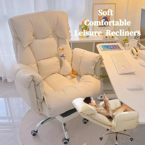 Office Chair Soft Comfortable Household Chair Ergonomic Lumbar Support Mesh Adjustable Armrest Headrest Leisure Chair Recliners