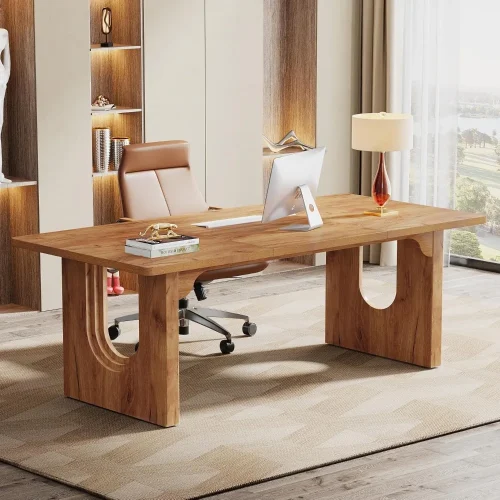 Modern Executive Desk, 70.9" Large Office Computer Desk, Conference Table Meeting Room Table, Simple Workstation Business Furni